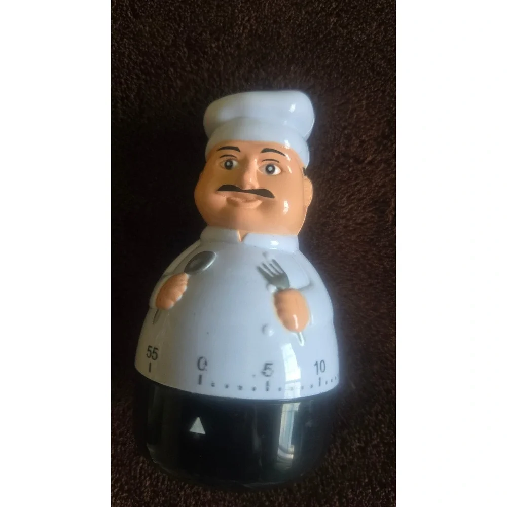 Vintage Style Chef Kitchen Timer 60 Minute Mechanical Wind Up Cooking Tool